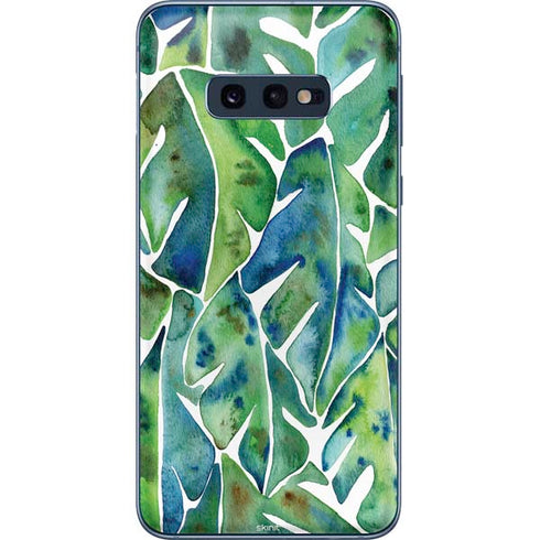Cat Coq Tropical Leaves Galaxy S10e Skin