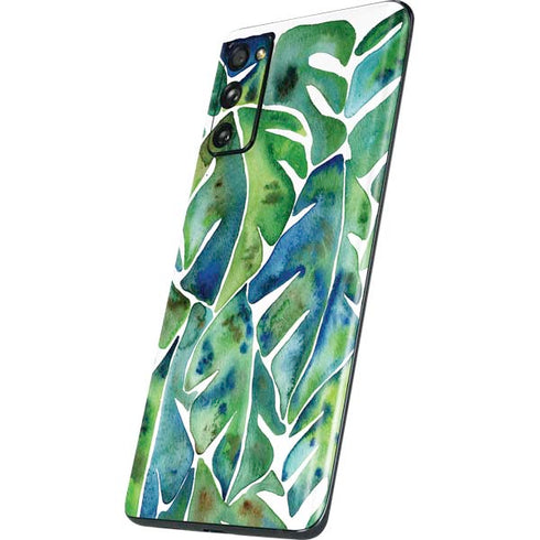 Cat Coq Tropical Leaves Galaxy S20 Fan Edition Skin