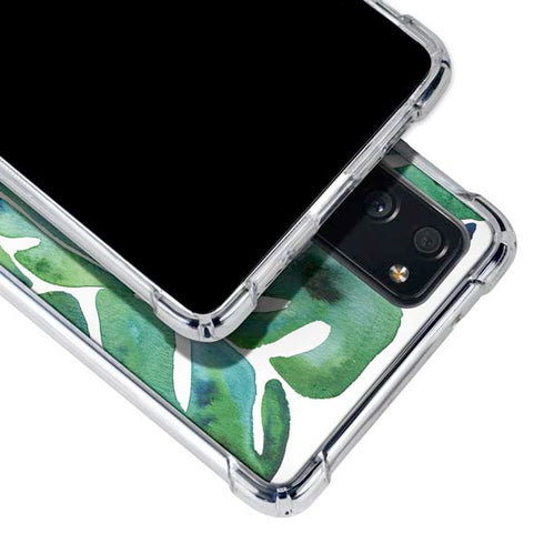 Cat Coq Tropical Leaves Galaxy S20 FE Clear Case