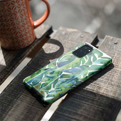 Cat Coq Tropical Leaves Galaxy S20 Plus Pro Case