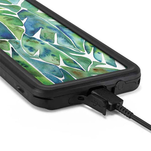 Cat Coq Tropical Leaves Galaxy S20 Plus Waterproof Case