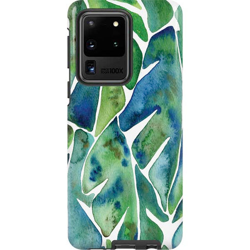 Cat Coq Tropical Leaves Galaxy S20 Ultra 5G Pro Case