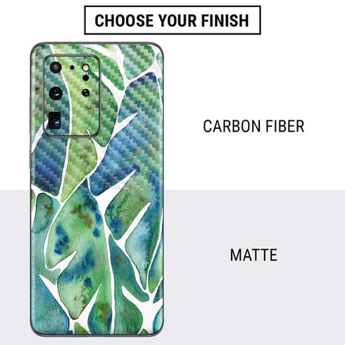 Cat Coq Tropical Leaves Galaxy S20 Ultra 5G Skin