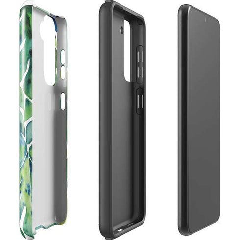 Cat Coq Tropical Leaves Galaxy S21 FE Pro Case