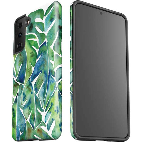 Cat Coq Tropical Leaves Galaxy S21 FE Pro Case