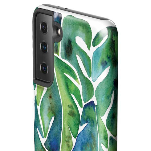 Cat Coq Tropical Leaves Galaxy S21 Plus 5G Pro Case