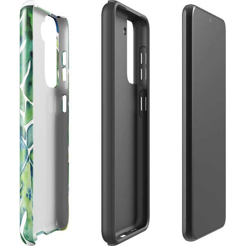 Cat Coq Tropical Leaves Galaxy S21 Plus 5G Pro Case