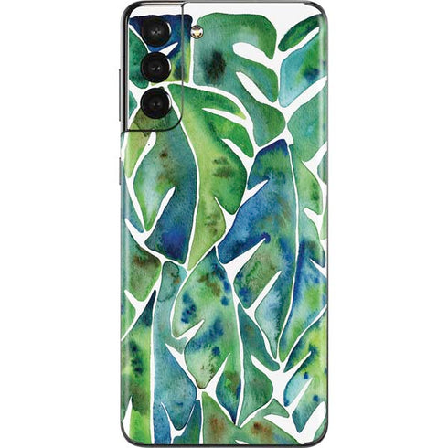 Cat Coq Tropical Leaves Galaxy S21 Plus 5G Skin