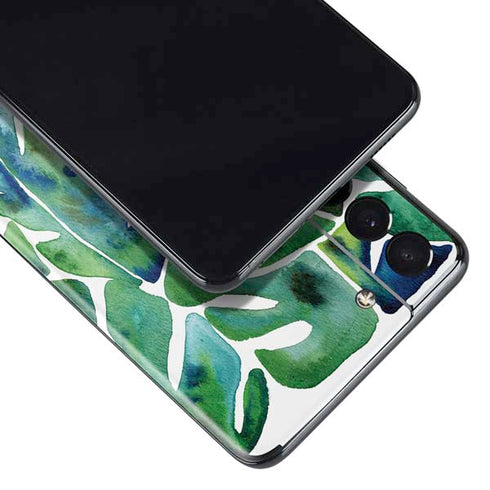 Cat Coq Tropical Leaves Galaxy S21 Plus 5G Skin