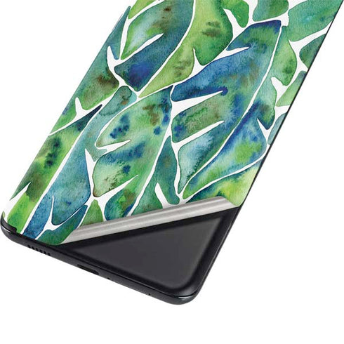 Cat Coq Tropical Leaves Galaxy S21 Plus 5G Skin