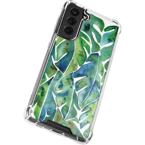 Cat Coq Tropical Leaves Galaxy S22 Plus Clear Case