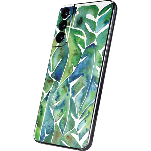Cat Coq Tropical Leaves Galaxy S22 Plus Skin