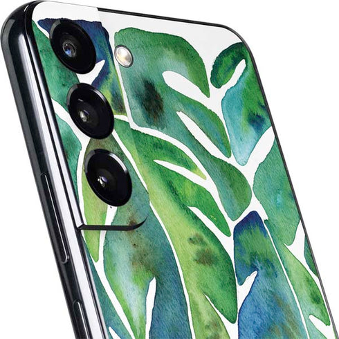 Cat Coq Tropical Leaves Galaxy S22 Plus Skin