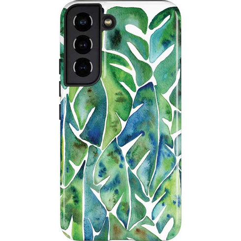 Cat Coq Tropical Leaves Galaxy S22 Pro Case