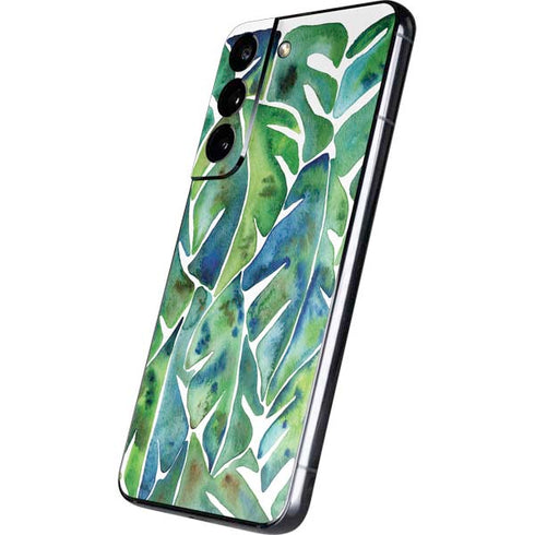 Cat Coq Tropical Leaves Galaxy S22 Skin