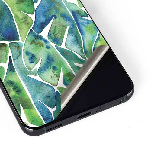 Cat Coq Tropical Leaves Galaxy S22 Skin