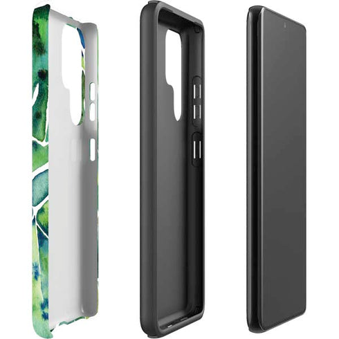 Cat Coq Tropical Leaves Galaxy S22 Ultra Pro Case