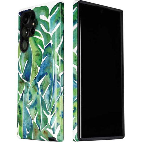 Cat Coq Tropical Leaves Galaxy S22 Ultra Pro Case