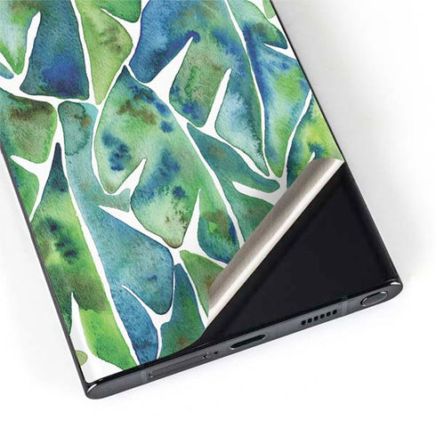 Cat Coq Tropical Leaves Galaxy S22 Ultra Skin
