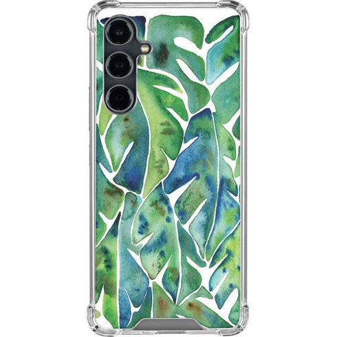 Tropical Leaves by Cat Coq Galaxy S23 FE Clear Case