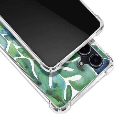 Tropical Leaves by Cat Coq Galaxy S23 FE Clear Case