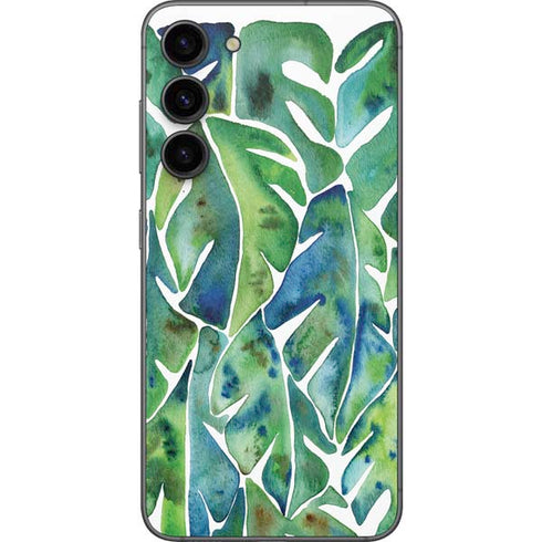 Cat Coq Tropical Leaves Galaxy S23 Plus Skin