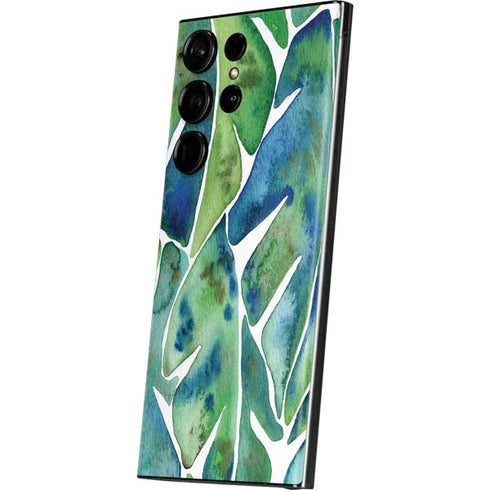 Cat Coq Tropical Leaves Galaxy S23 Ultra Skin