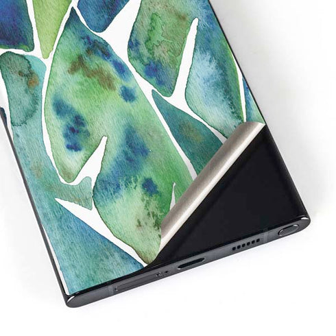 Cat Coq Tropical Leaves Galaxy S23 Ultra Skin