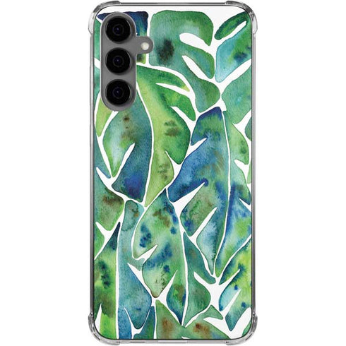 Tropical Leaves by Cat Coq Galaxy S24 Plus Clear Case