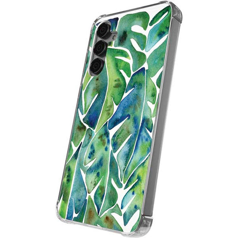 Tropical Leaves by Cat Coq Galaxy S24 Plus Clear Case