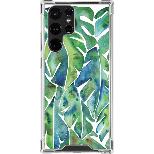 Tropical Leaves by Cat Coq Galaxy S24 Ultra Clear Case