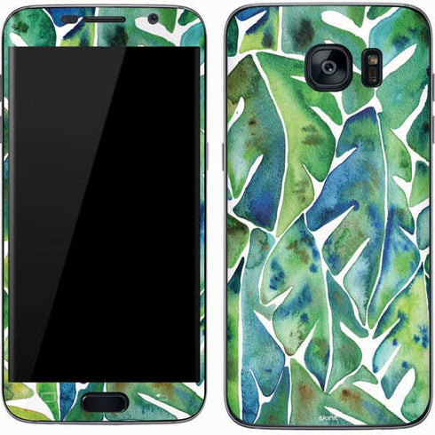 Cat Coq Tropical Leaves Galaxy S7 Skin