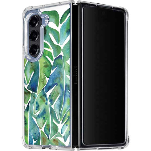 Tropical Leaves by Cat Coq Galaxy Z Fold5 5G Clear Case