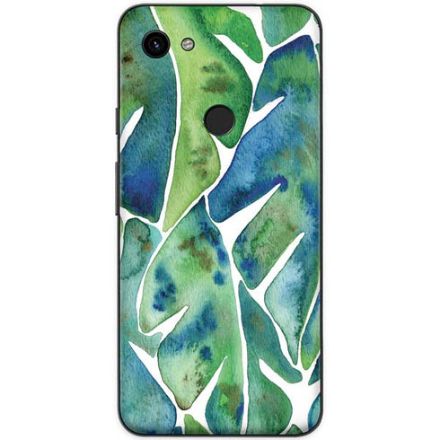 Cat Coq Tropical Leaves Google Pixel 3a Skin