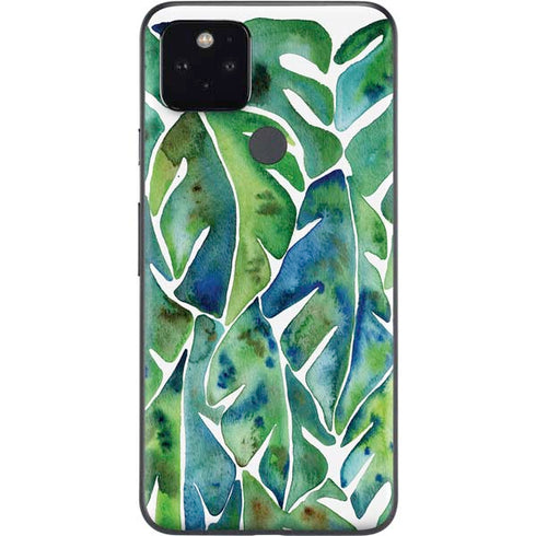 Cat Coq Tropical Leaves Google Pixel 5 Skin
