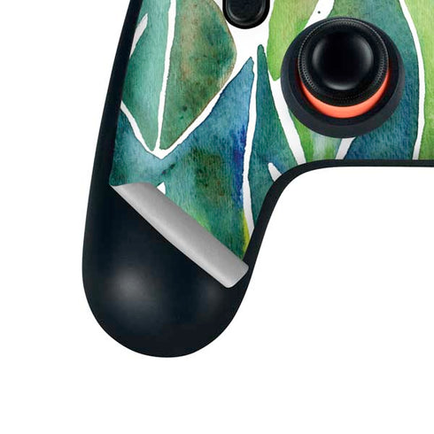 Cat Coq Tropical Leaves Google Stadia Controller Skin