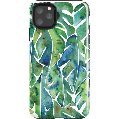 Cat Coq Tropical Leaves iPhone 11 Pro Max Impact Case