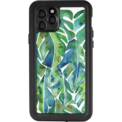 Cat Coq Tropical Leaves iPhone 11 Pro Waterproof Case