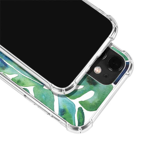 Cat Coq Tropical Leaves iPhone 12 Clear Case