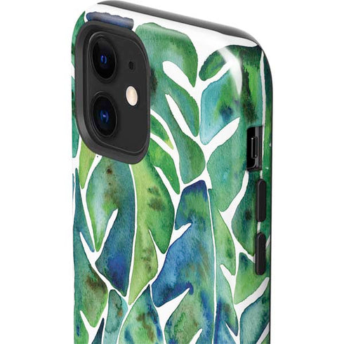 Cat Coq Tropical Leaves iPhone 12 Impact Case
