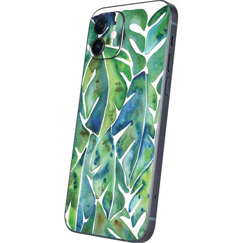 Cat Coq Tropical Leaves iPhone 12 Mini Skin