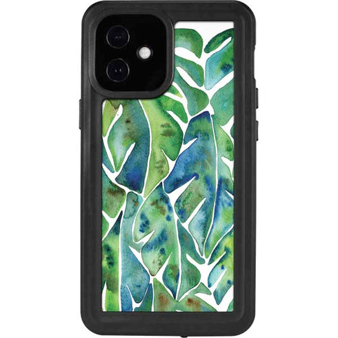 Cat Coq Tropical Leaves iPhone 12 Mini Waterproof Case