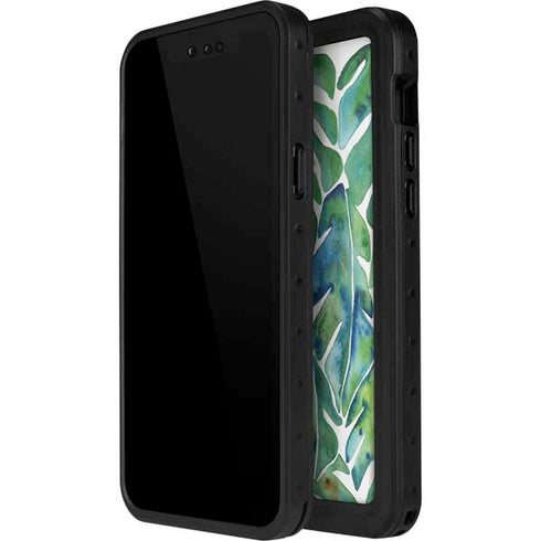 Cat Coq Tropical Leaves iPhone 12 Mini Waterproof Case