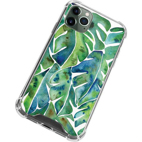 Cat Coq Tropical Leaves iPhone 12 Pro Max Clear Case