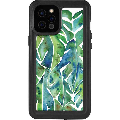 Cat Coq Tropical Leaves iPhone 12 Pro Max Waterproof Case