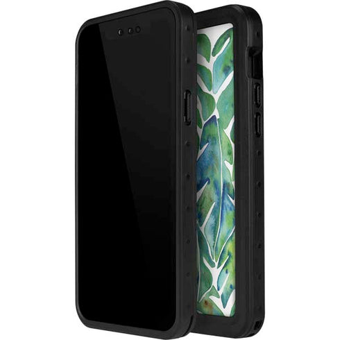 Cat Coq Tropical Leaves iPhone 12 Pro Max Waterproof Case