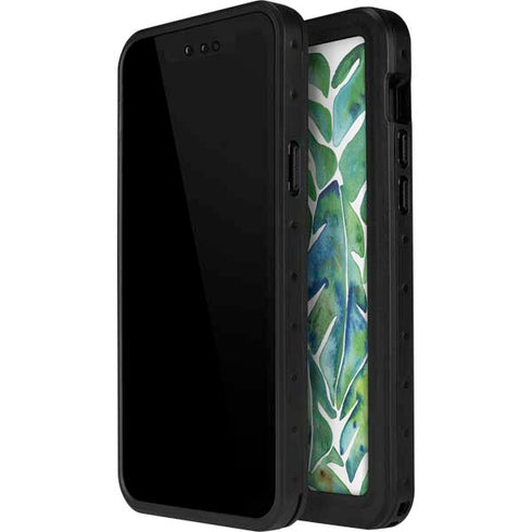 Cat Coq Tropical Leaves iPhone 12 Pro Waterproof Case