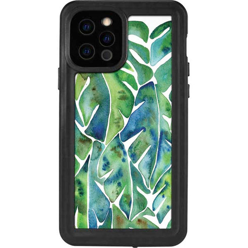 Cat Coq Tropical Leaves iPhone 12 Pro Waterproof Case