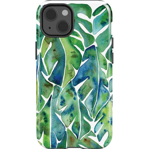 Cat Coq Tropical Leaves iPhone 13 Impact Case