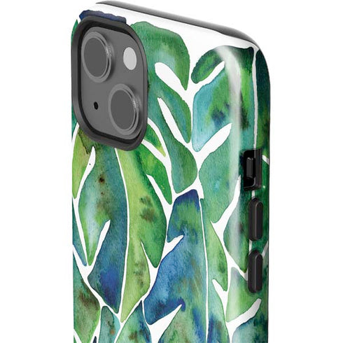 Cat Coq Tropical Leaves iPhone 13 Impact Case